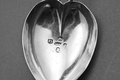 Georgian Heart Shaped Silver Caddy Spoon - Matthew Linwood